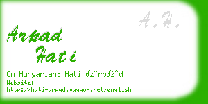 arpad hati business card